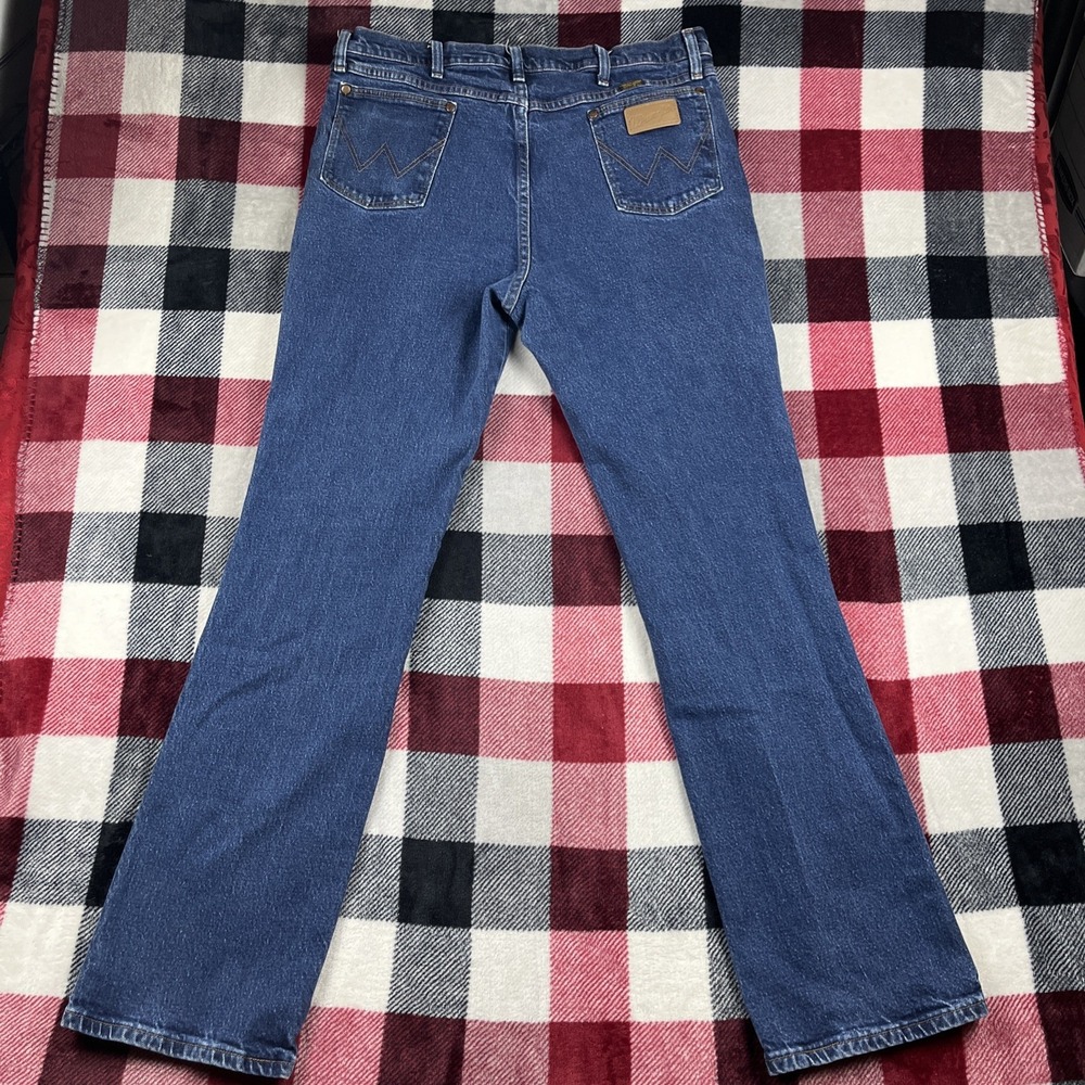 Wrangler Jeans Mens 38x34(35x33") Blue Cowboy‎ Cut 947DSTR Straight Denim Rodeo